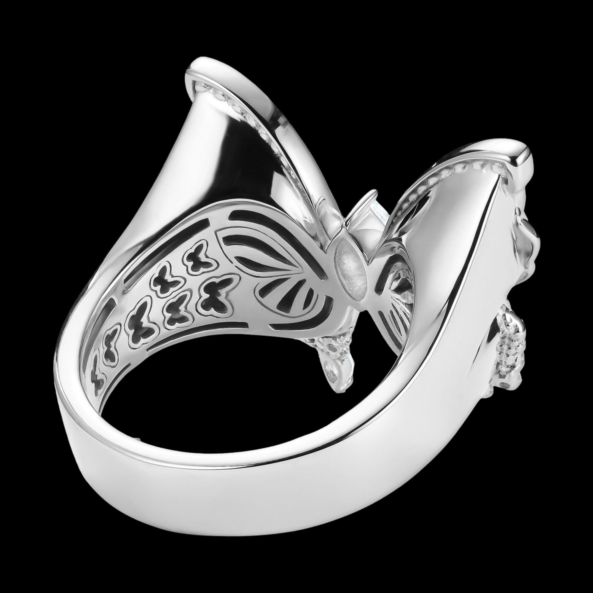 Back View Thomas Sabo Butterfly Paradise Silver Cocktail Ring
