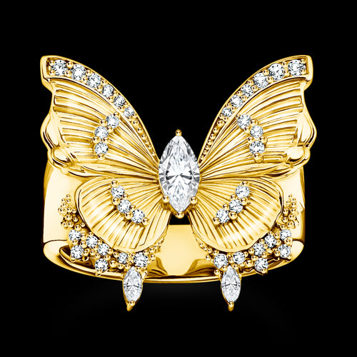 Thomas Sabo Butterfly Paradise Gold Cocktail Ring | Australia