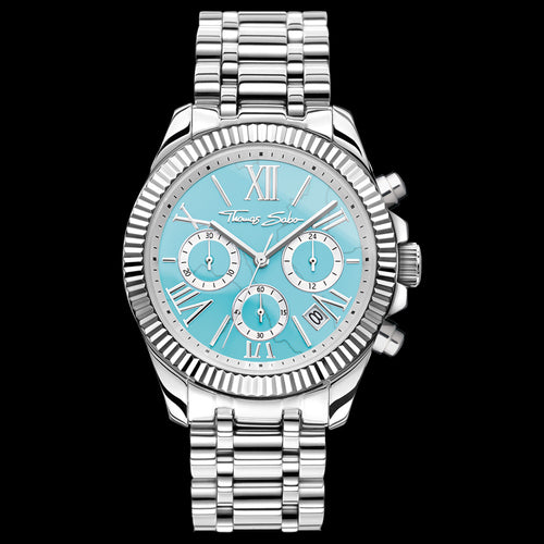 THOMAS SABO SILVER DIVINE TURQUOISE CHRONO WATCH