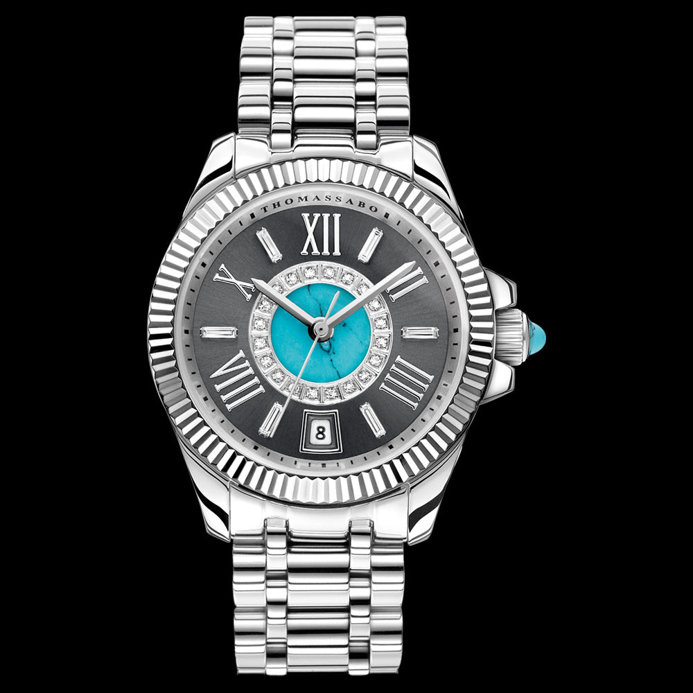 THOMAS SABO LADIES MYSTIC ISLAND SILVER TURQUOISE WATCH