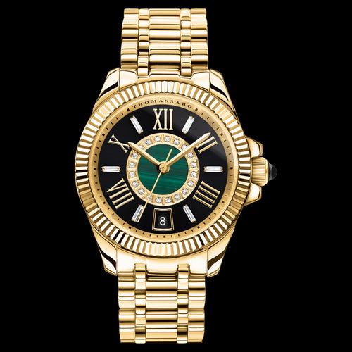 THOMAS SABO LADIES MYSTIC ISLAND GOLD MALACHITE WATCH