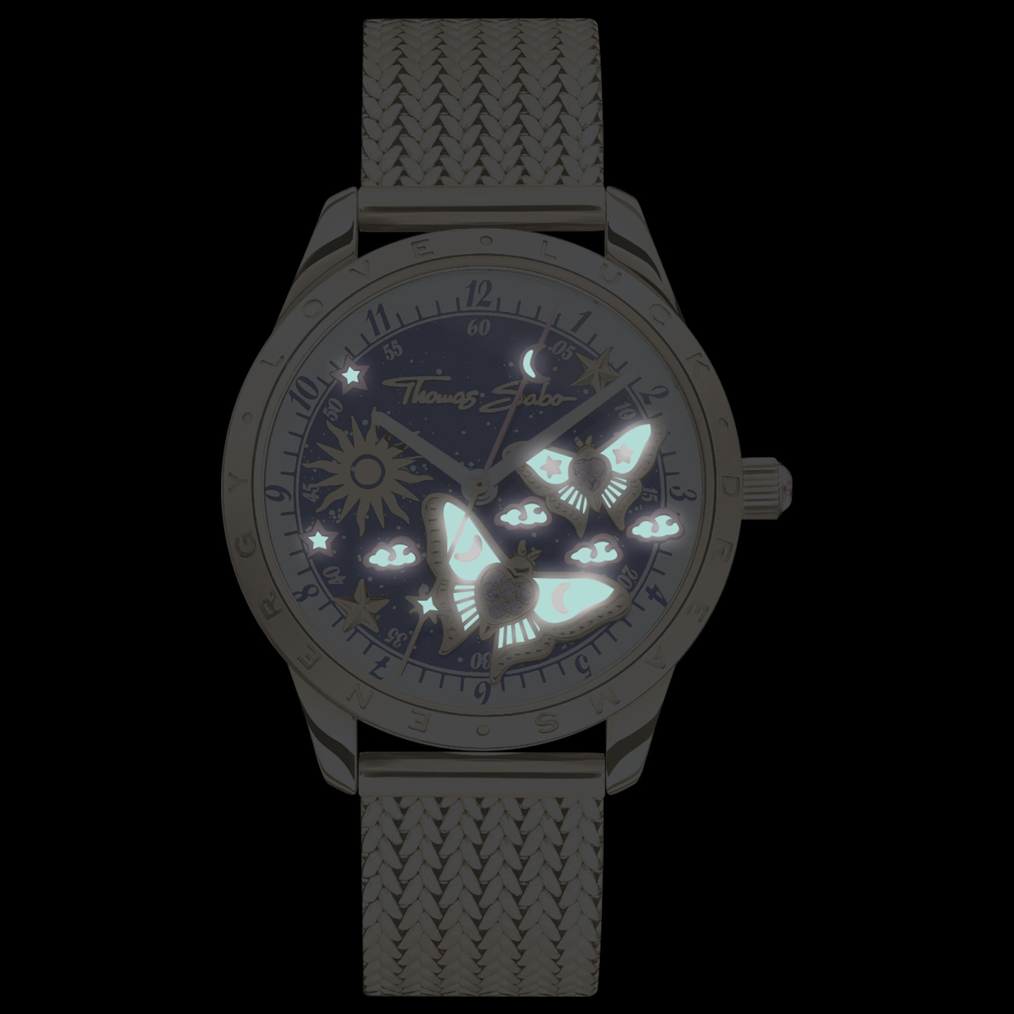 Night View Thomas Sabo Luminescent Butterfly Gold Watch