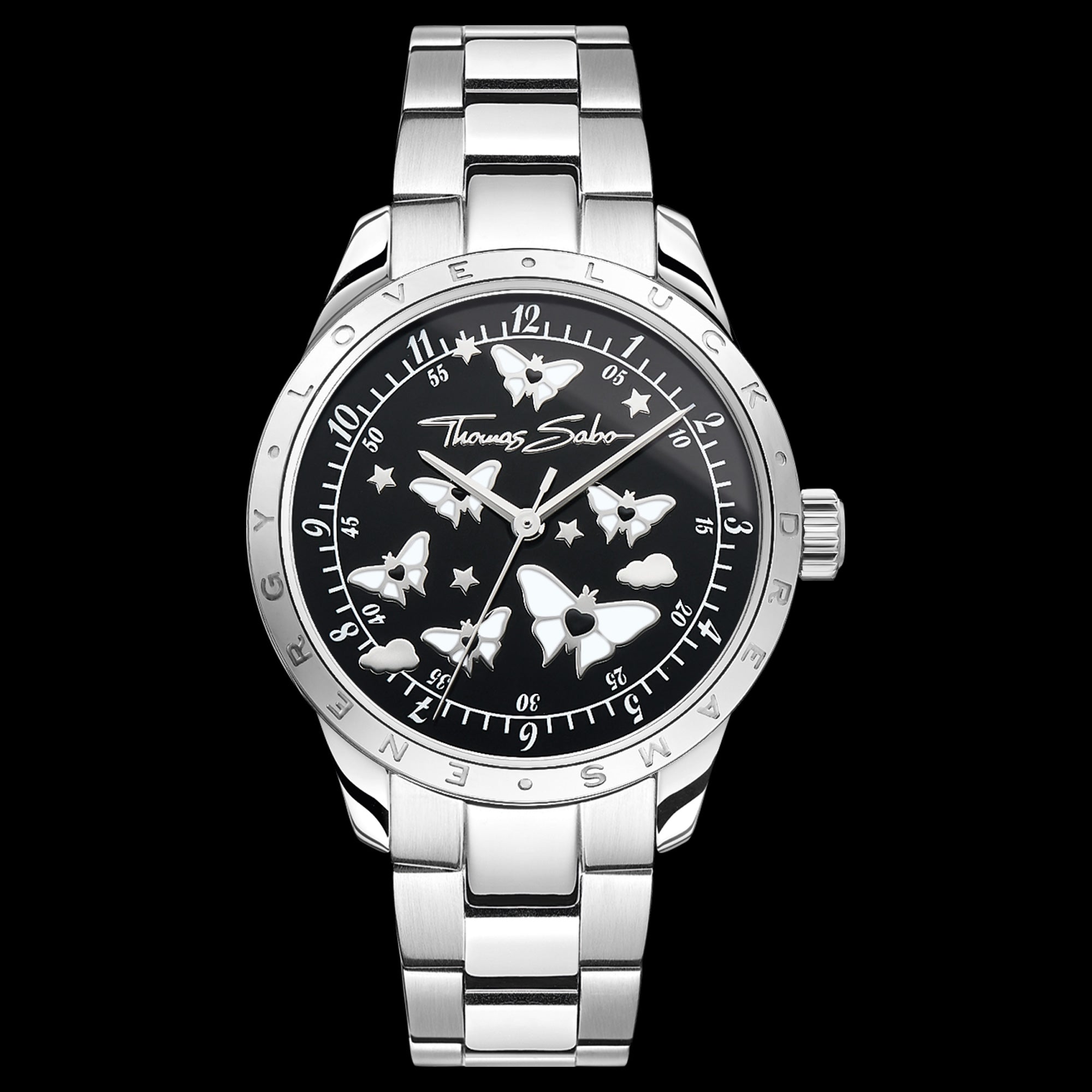 Thomas Sabo Luminescent Butterfly Silver Black Dial Watch | Australia