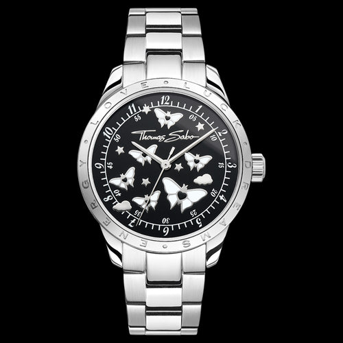 Thomas Sabo Luminescent Butterfly Silver Black Dial Watch | Australia