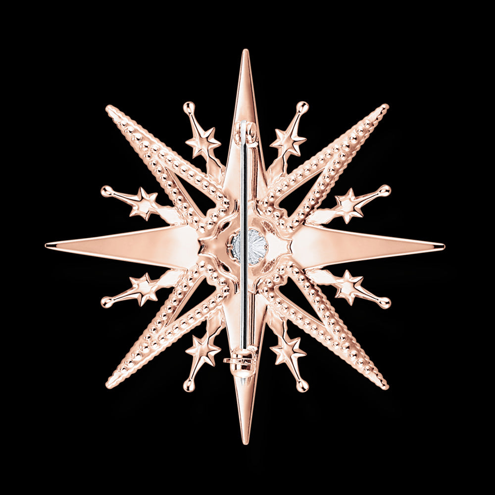 THOMAS SABO ROYALTY STAR ROSE GOLD BROOCH - BACK VIEW