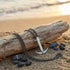 Anchor & Crew Admiral Anchor sterling silver necklace on the beach.