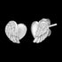 Angel Wing Heart Silver CZ Stud Earrings | Engelsrufer