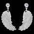Angel Wing Feather CZ Silver Dangle Earrings | Engelsrufer