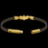 Back view of Police Batman batarang gold limited edition bracelet with clasp open.
