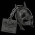 Close-up of Batman cowl mask black steel keyring.