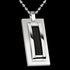 Black Cable Steel Dog Tag Men's Necklace