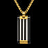 Black & Gold Steel Cable Dog Tag Men's Necklace