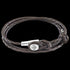 Anchor & Crew Dundee Sterling Silver Dark Brown Braided Leather Bracelet | Australia