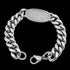Back view of a caduceus Cuban link men's stainless steel bracelet.