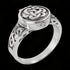 Side view of Celtic sterling silver poison ring.