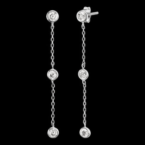 Chain Sterling Silver CZ Earrings | Engelsrufer