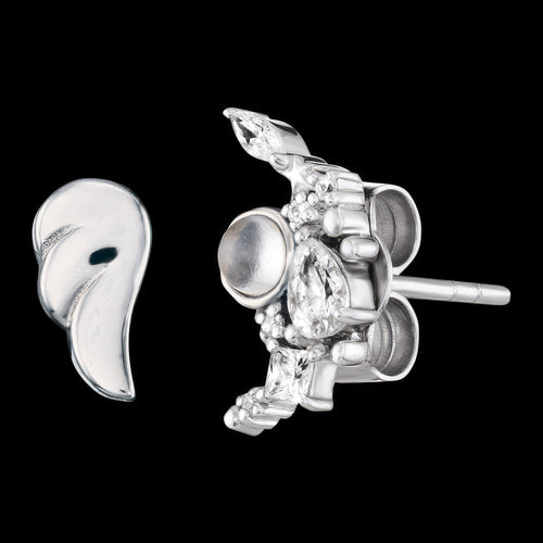 Cherub Angel Wing & Moon Mismatch Earrings | Engelsrufer