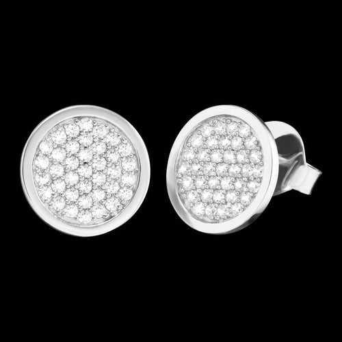 Circle Pave CZ Sterling Silver Earrings | Engelsrufer