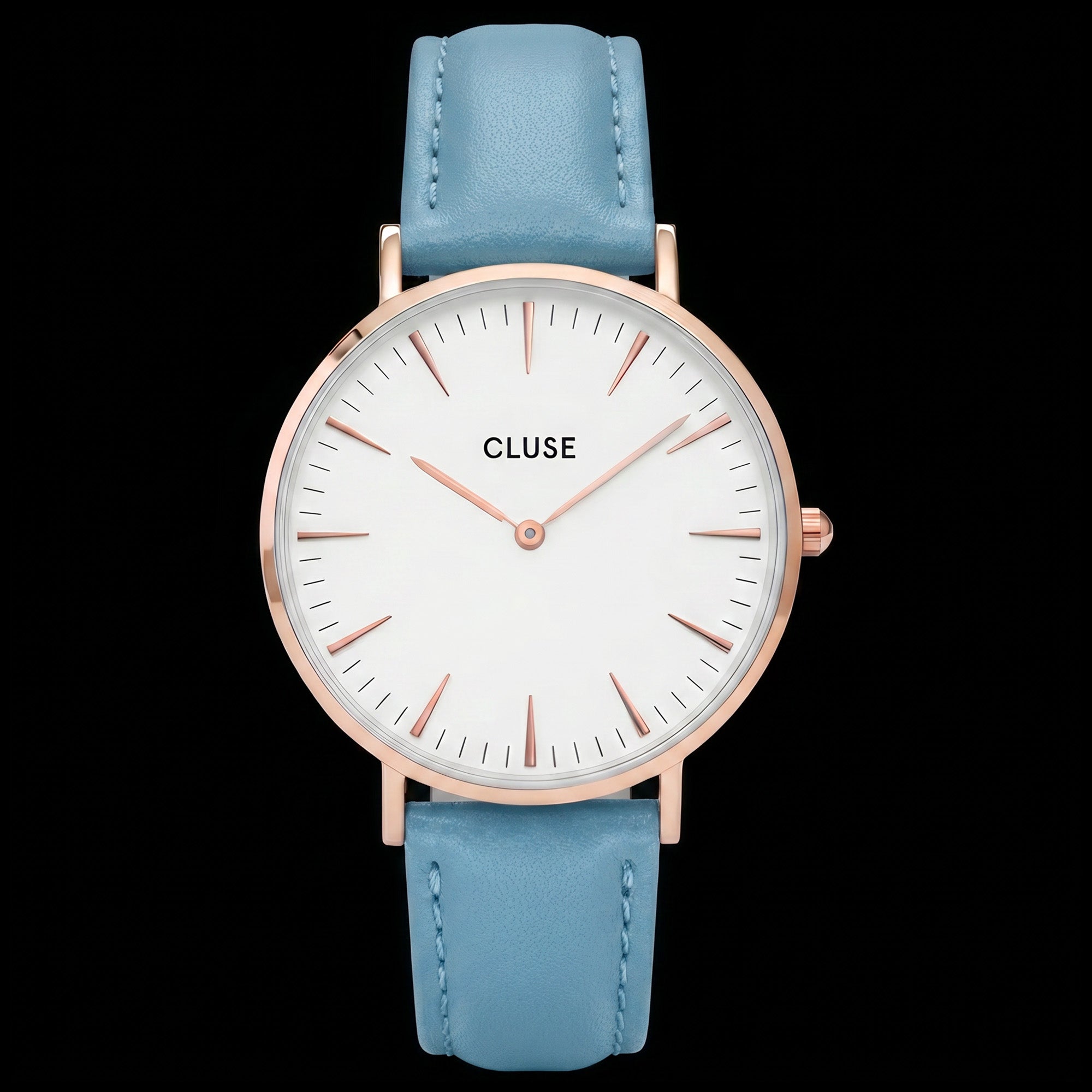 Cluse La Boheme Rose Gold White/Baby Blue Watch