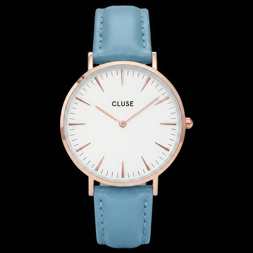 Cluse La Boheme Rose Gold White/Baby Blue Watch