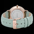 Back view of Cluse La Boheme rose gold white/pastel mint green watch.