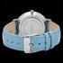 Back view of Cluse La Boheme silver black/pastel baby blue watch.