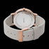 Back view of Cluse La Roche rose gold black marble/grey watch.