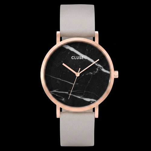 Cluse La Roche Rose Gold Black Marble/Grey Watch
