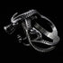 Side view of a coiled dragon men's stainless steel ring.