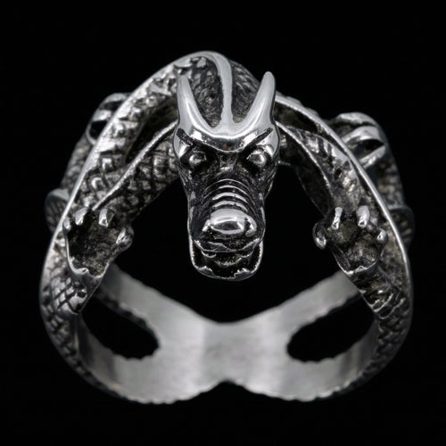 Coiled Dragon Men's Stainless Steel Ring | Australia