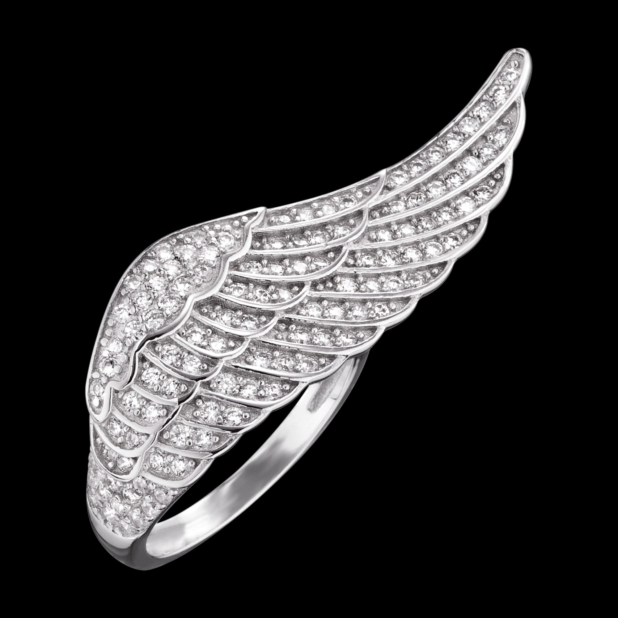 Engelsrufer Silver Adjustable Crystal Angel Wing Ring | Australia