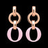 Sterling Silver Rose Gold Pink Ceramic Circle Link Earrings | Australia
