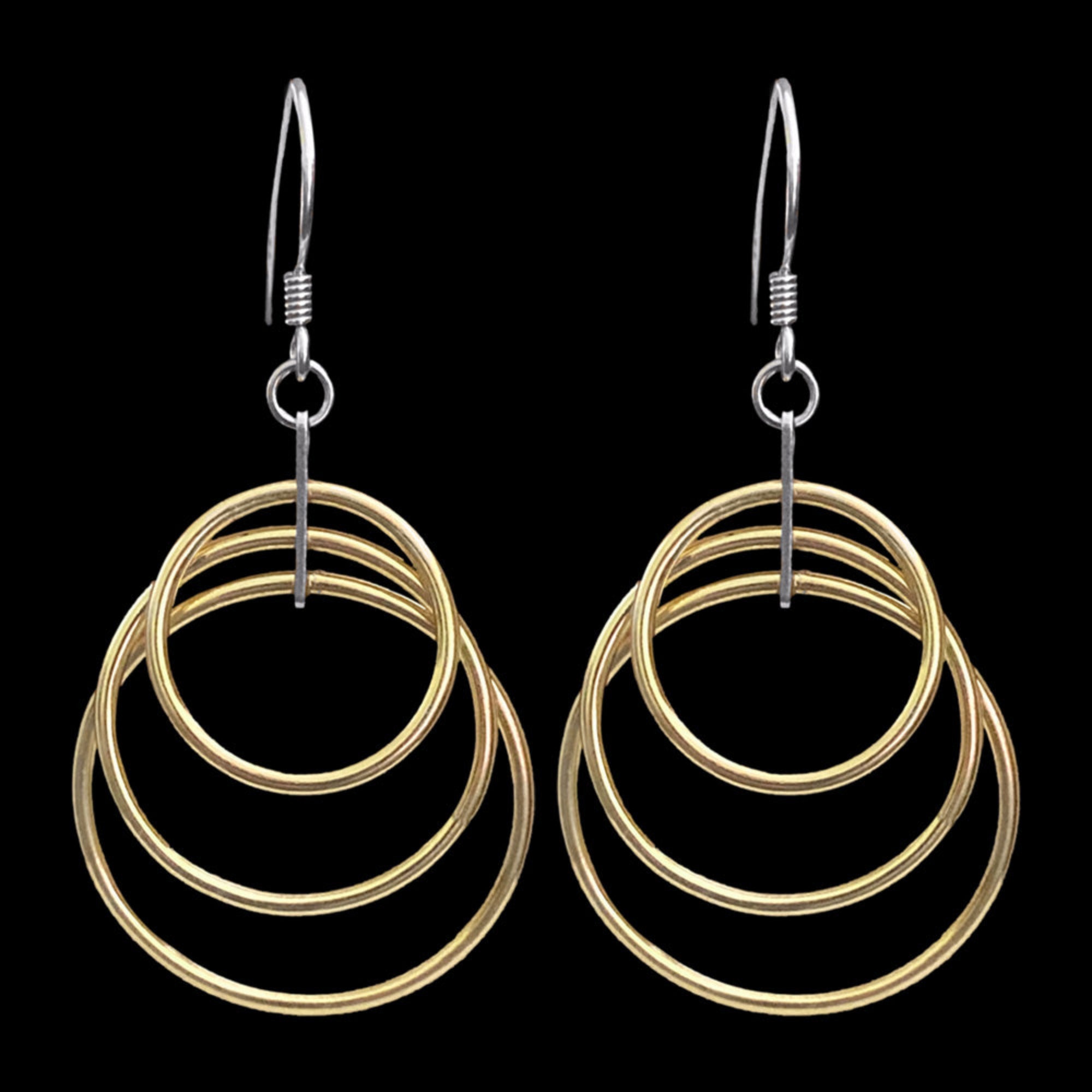 Tesoro Cascading Sterling Silver Gold Hoop Earrings | Australia