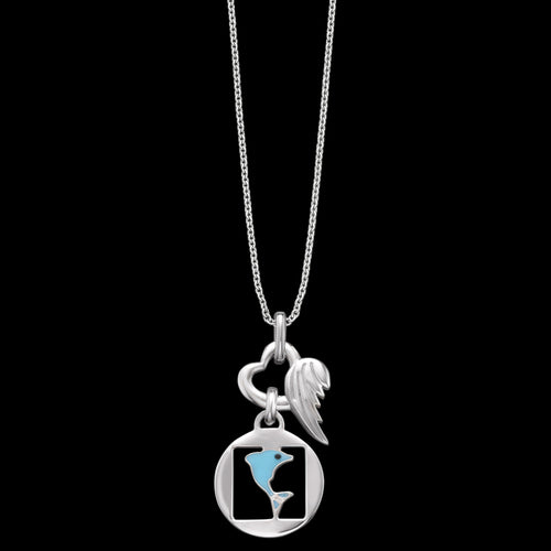 Dolphin Heart Wing Silver Children's Necklace | Herzengel