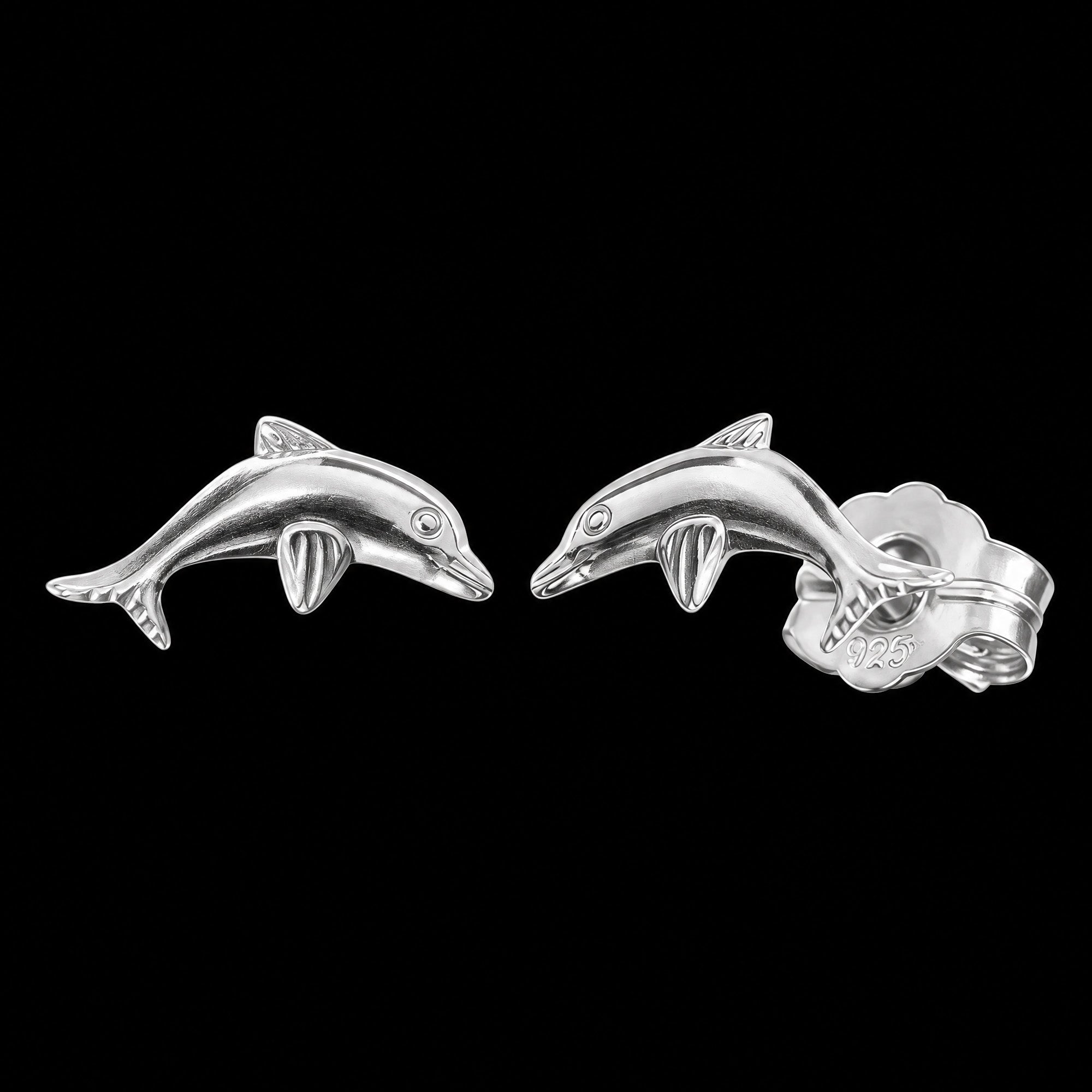 Dolphin Sterling Silver Children's Stud Earrings | Herzengel