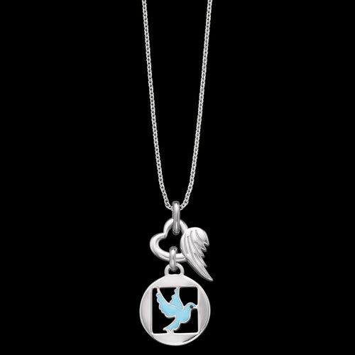 Peace Dove Heart Wing Silver Children's Necklace | Herzengel