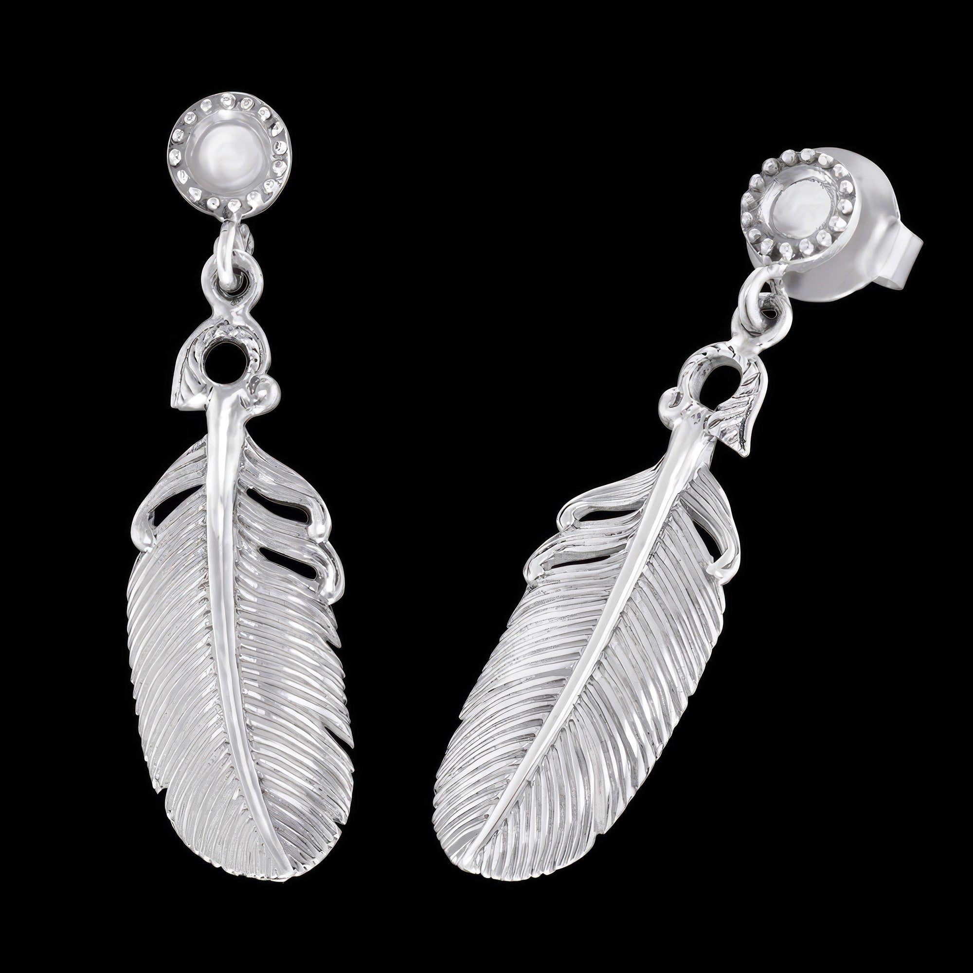 Feather Sterling Silver Dangle Earrings | Engelsrufer Australia