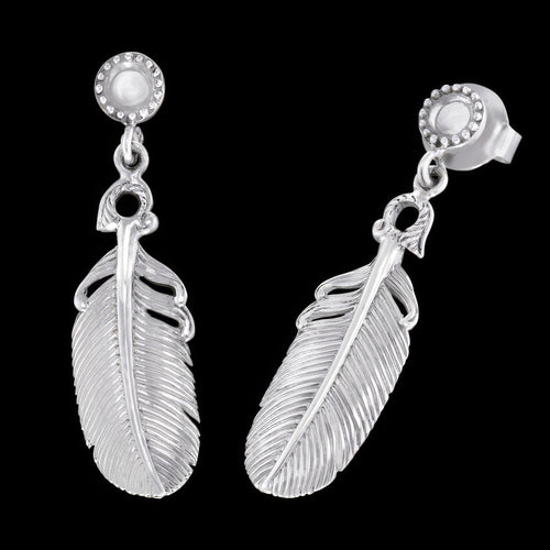 Feather Sterling Silver Dangle Earrings | Engelsrufer Australia