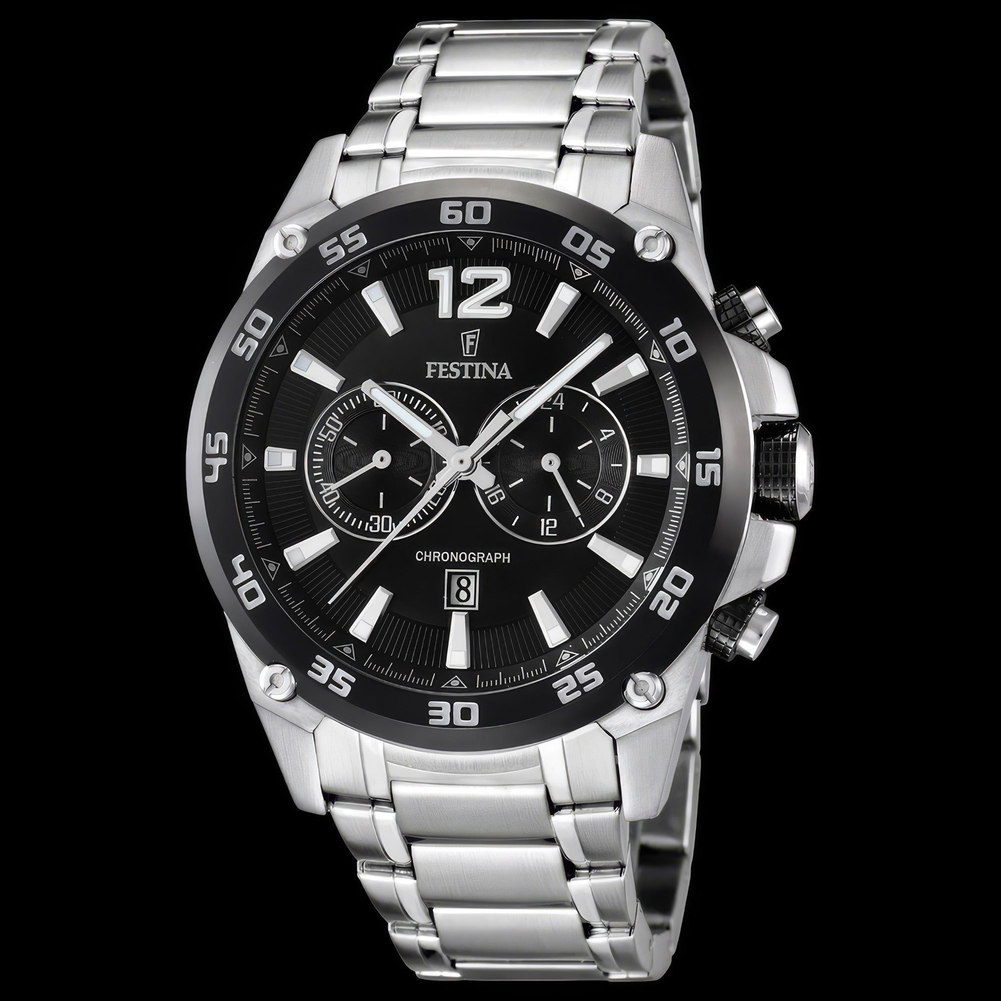 Festina Men's Black Dial Chronograph Date Watch