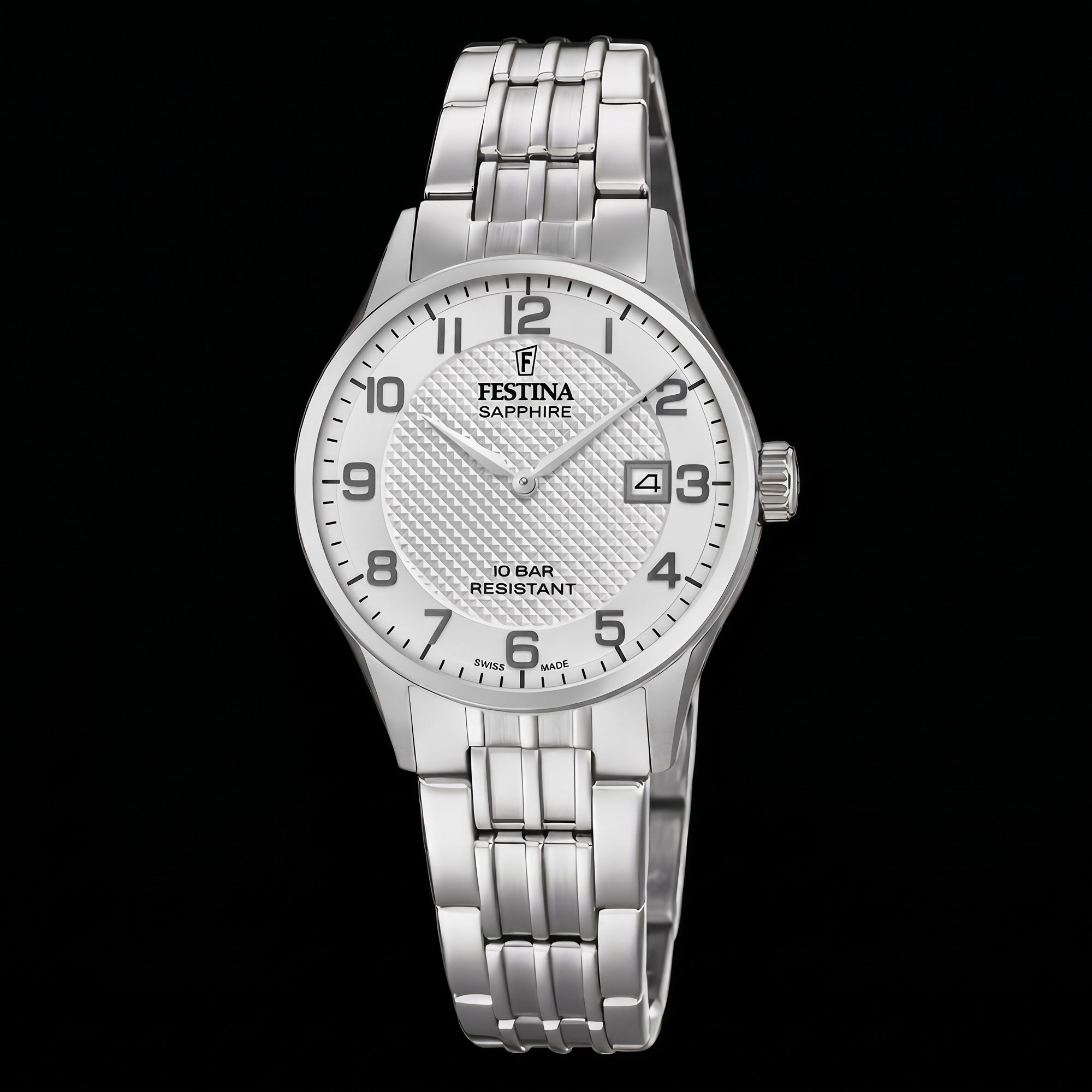 Festina Ladies Swiss Sapphire White Dial Link Watch