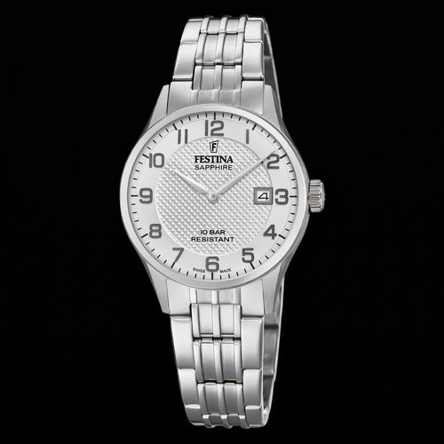 Festina Ladies Swiss Sapphire White Dial Link Watch