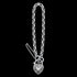 Filigree heart padlock CZ sterling silver belcher chain bracelet.