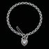 Filigree Heart Padlock CZ Sterling Silver Belcher Chain Bracelet