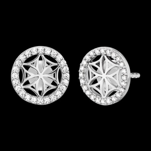 Flower Of Life Silver Circle Earrings | Engelsrufer
