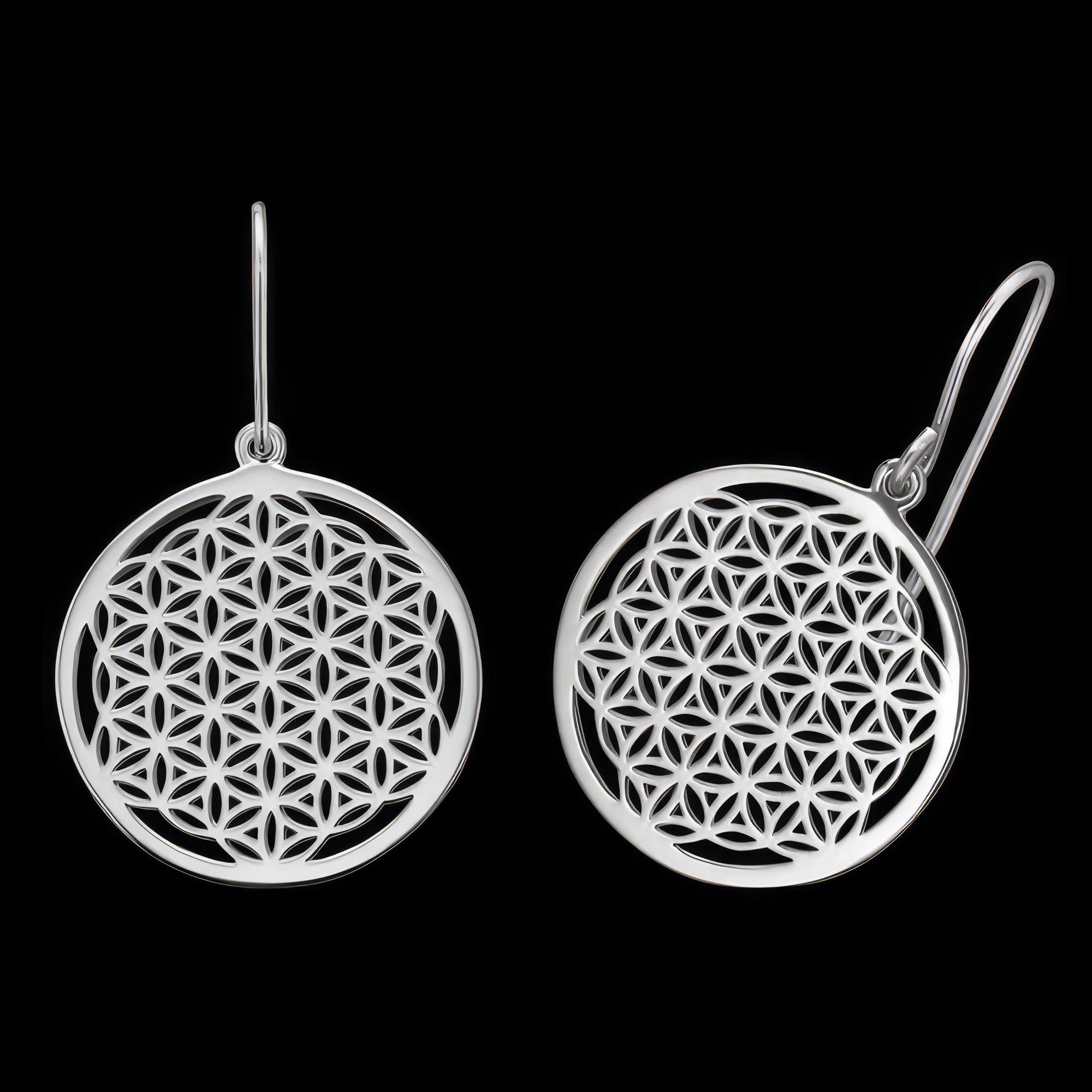 Flower Of Life Silver Hook Earrings | Engelsrufer