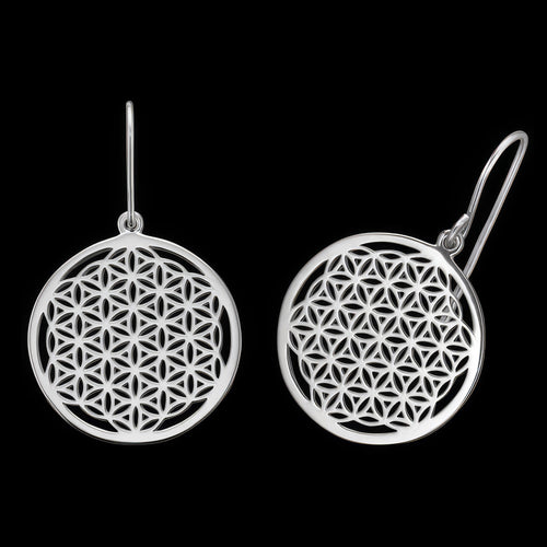 Flower Of Life Silver Hook Earrings | Engelsrufer