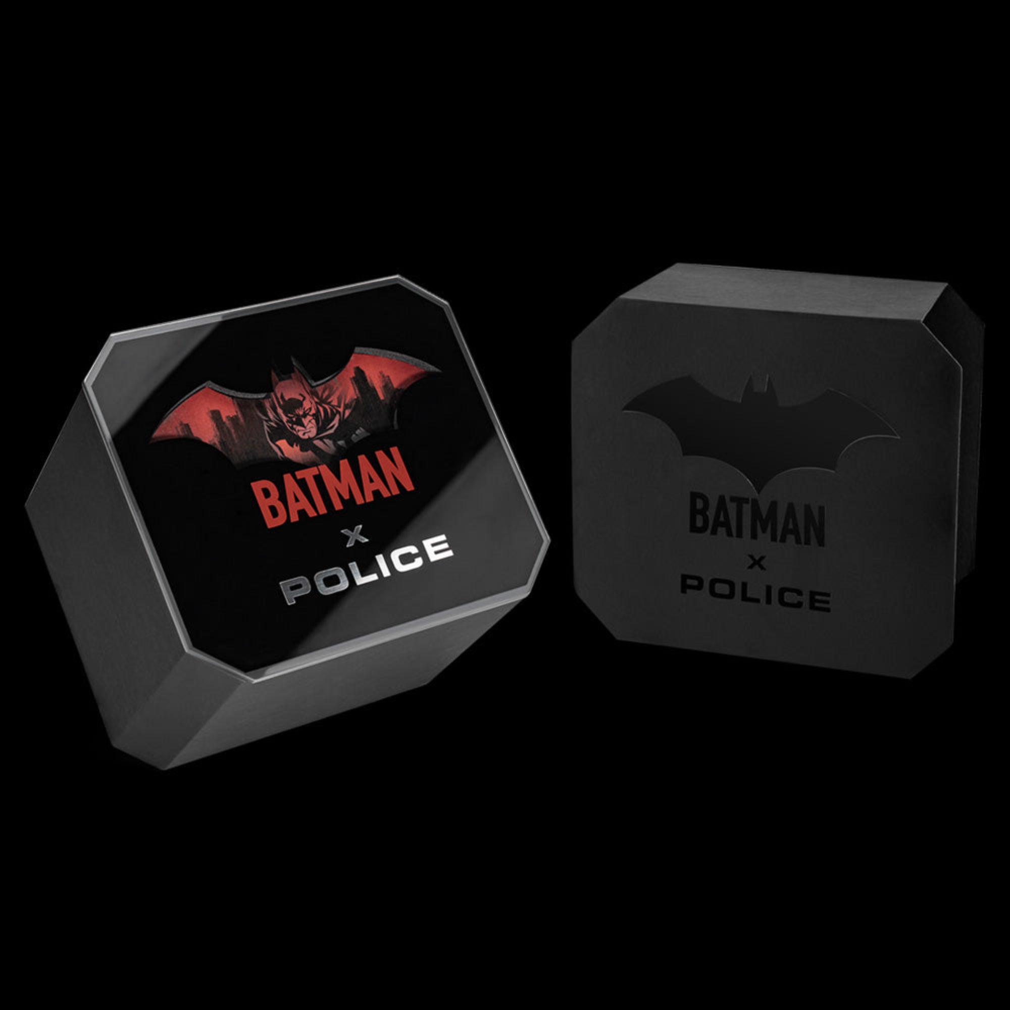 Collectable watch box for Forever Batman Police all black limited edition watch.