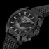 Close-up side view of Forever Batman Police all black limited edition watch.