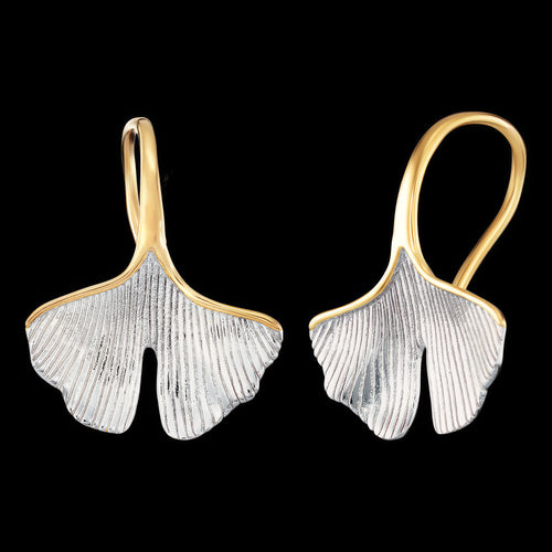 Ginkgo Leaf Gold Hook Earrings | Engelsrufer