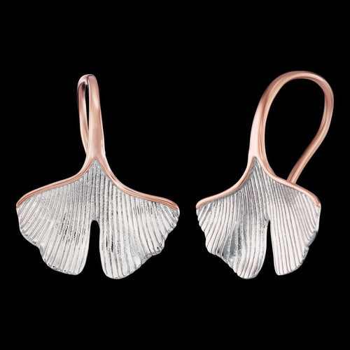 Ginkgo Leaf Rose Gold Hook Earrings | Engelsrufer